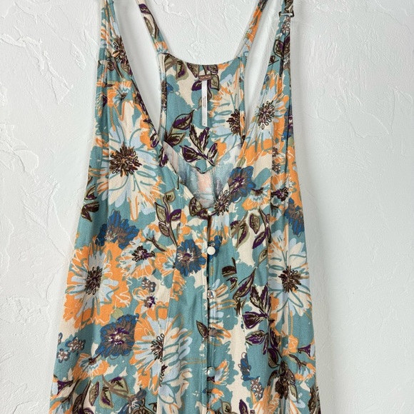 Free People Dress Mini‎ Jump and Jive Floral Printed Button Down Plunge Neckline - Picture 8 of 11